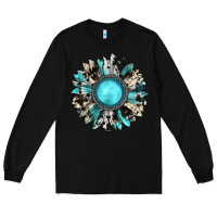 Black western sunflower gemstone Long Sleeve Tee - JahusDesignShop