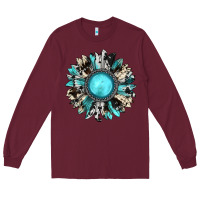 Burgundy western sunflower gemstone Long Sleeve Tee - JahusDesignShop