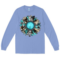 Colony Blue western sunflower gemstone Long Sleeve Tee - JahusDesignShop