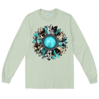 Matcha western sunflower gemstone Long Sleeve Tee - JahusDesignShop