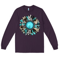 Plum western sunflower gemstone Long Sleeve Tee - JahusDesignShop