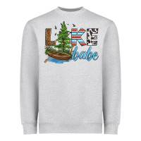 Heather Grey lake babe Heavyweight Sweatshirt - HRA Design Shop