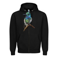 Black Ruby Throcuted Hummingbird Zipper Hoodie - LillyAllenDesigns