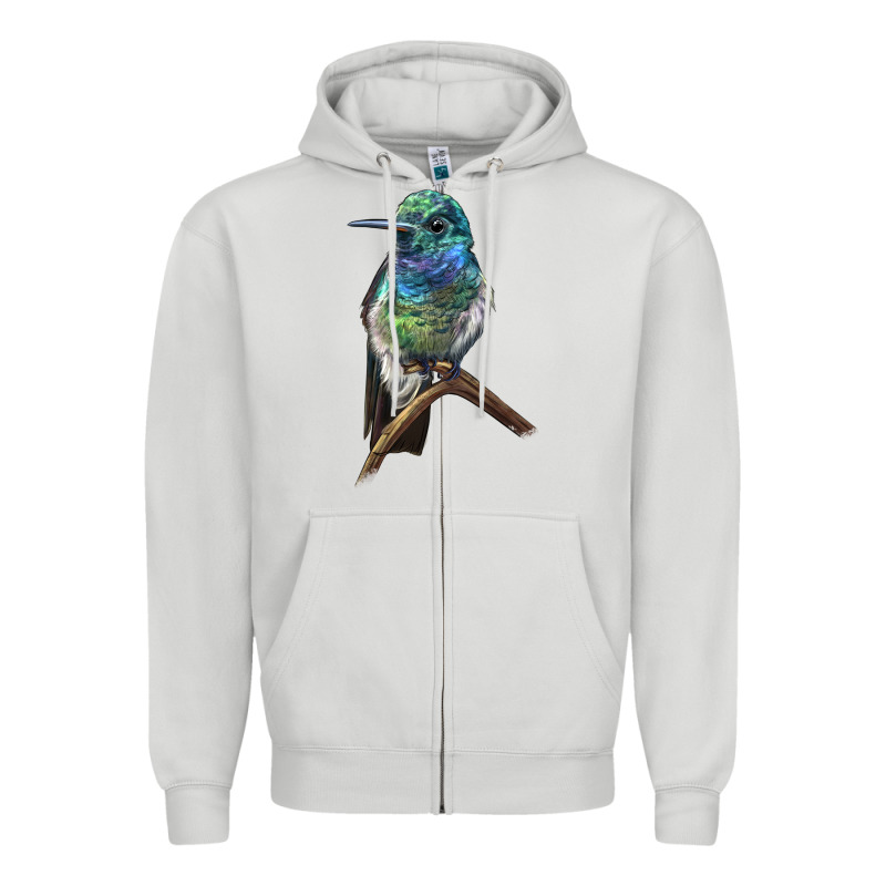 Ruby Throcuted Hummingbird Zipper Hoodie by LillyAllenDesigns | Teevron