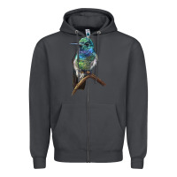 Smoke Ruby Throcuted Hummingbird Zipper Hoodie - LillyAllenDesigns