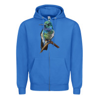 True Royal Ruby Throcuted Hummingbird Zipper Hoodie - LillyAllenDesigns