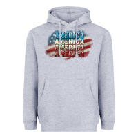 Heather Grey America america Heavyweight Hoodie - NancyCooperArtShop