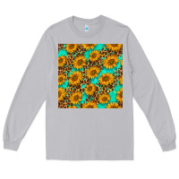 Moon Dust sunflowers and leopard western seamless pattern Long Sleeve Tee - BundleAndBundleShop