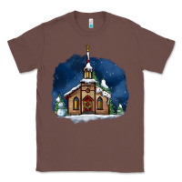 Chestnut Christmas church and snow Classic Tee - AdoDesignShop