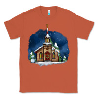 Copper Christmas church and snow Classic Tee - AdoDesignShop