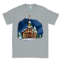 Heather Grey Christmas church and snow Classic Tee - AdoDesignShop