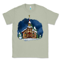 Matcha Christmas church and snow Classic Tee - AdoDesignShop