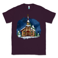 Plum Christmas church and snow Classic Tee - AdoDesignShop