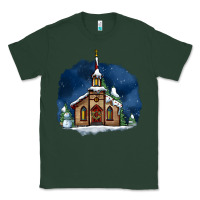 Sports Green Christmas church and snow Classic Tee - AdoDesignShop