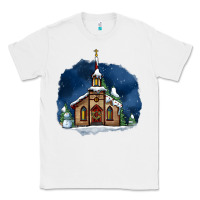 White Christmas church and snow Classic Tee - AdoDesignShop
