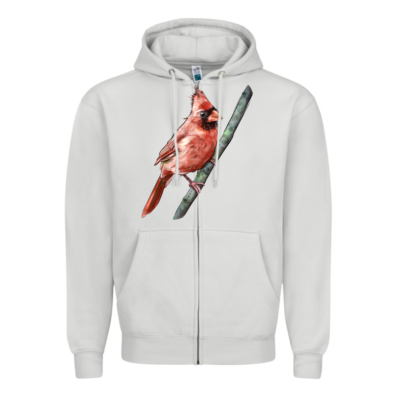 Northern Cardinal Bird Zipper Hoodie by LillyAllenDesigns | Teevron
