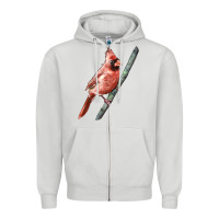 Dove Grey Northern Cardinal Bird Zipper Hoodie - LillyAllenDesigns