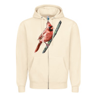 Sandshell Northern Cardinal Bird Zipper Hoodie - LillyAllenDesigns