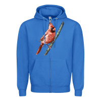 True Royal Northern Cardinal Bird Zipper Hoodie - LillyAllenDesigns