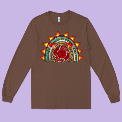 Firefighter Rainbow Long Sleeve Tee Designed By Artiststas