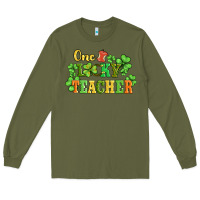 Army Green one lucky teacher Long Sleeve Tee - AdoDesignShop