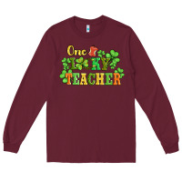 Burgundy one lucky teacher Long Sleeve Tee - AdoDesignShop