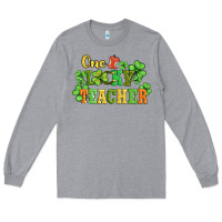 Heather Grey one lucky teacher Long Sleeve Tee - AdoDesignShop