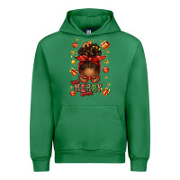 Emerald one merry nana christmas afro messy bun Urban Hoodie - texasbilliewilder