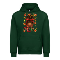 Forest Green one merry nana christmas afro messy bun Urban Hoodie - texasbilliewilder