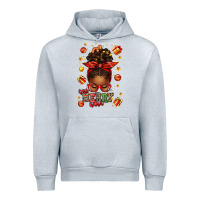 Heather Grey one merry nana christmas afro messy bun Urban Hoodie - texasbilliewilder