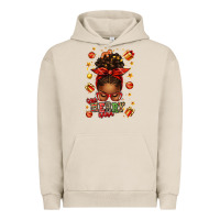 Pigment French Oak one merry nana christmas afro messy bun Urban Hoodie - texasbilliewilder