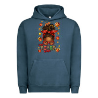 Pigment Midnight Navy one merry nana christmas afro messy bun Urban Hoodie - texasbilliewilder