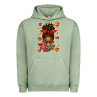 Pigment Oil Green one merry nana christmas afro messy bun Urban Hoodie - texasbilliewilder