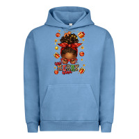 Pigment Pebble Blue one merry nana christmas afro messy bun Urban Hoodie - texasbilliewilder