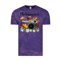 Cloud Purple photographer floral butterfly film roll vintage camera Vintage Tee - FaDigitalArtStudio