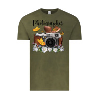 Vintage Olive photographer floral butterfly film roll vintage camera Vintage Tee - FaDigitalArtStudio