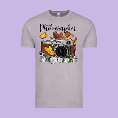 Photographer Floral Butterfly Film Roll Vintage Camera Vintage Tee Designed By Fadigitalartstudio
