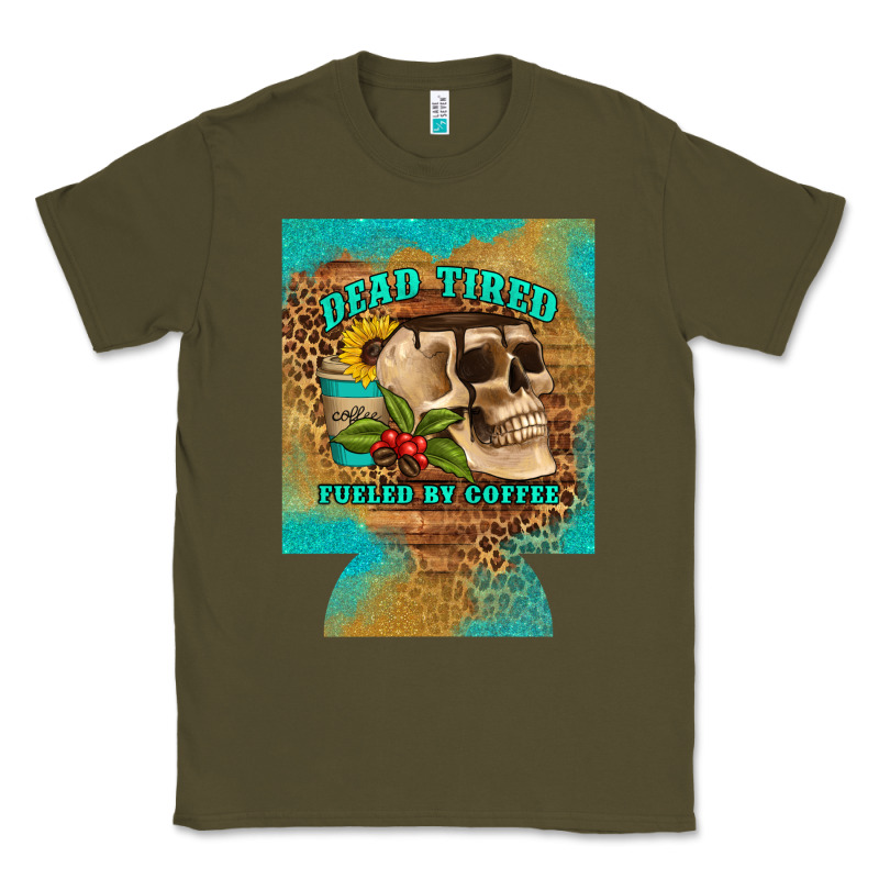 Dead Tired Fueled By Coffee 12 Oz Can Cooler (regular) Classic Tee by Artiststas | Teevron