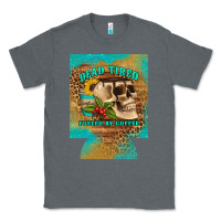 Charcoal Heather dead tired fueled by coffee 12 oz can cooler (regular) Classic Tee - Artiststas
