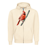 Sandshell Northern Cardinal Bird Zipper Hoodie - LillyAllenDesigns