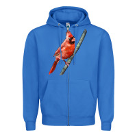 True Royal Northern Cardinal Bird Zipper Hoodie - LillyAllenDesigns