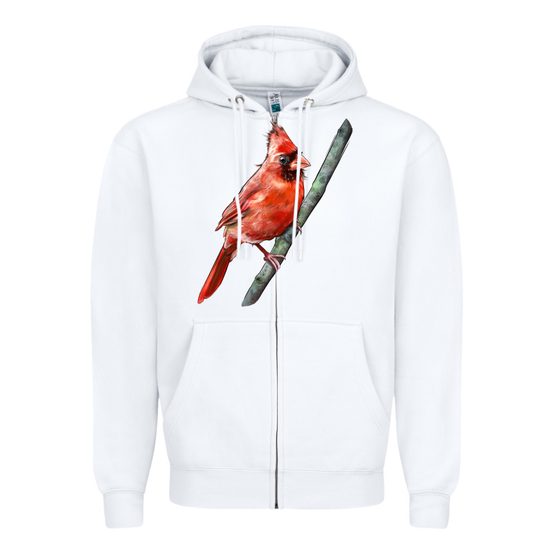 Northern Cardinal Bird Zipper Hoodie by LillyAllenDesigns | Teevron