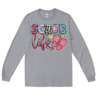 Heather Grey scrub life Long Sleeve Tee - BundleAndBundleShop