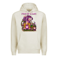Oatmeal Heather fresh lilac gnome Premium Hoodie - BarkalooDesign