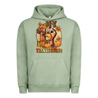 Pigment Oil Green My 1st Thanksgiving Urban Hoodie - NancyCooperArtShop