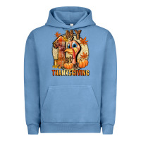 Pigment Pebble Blue My 1st Thanksgiving Urban Hoodie - NancyCooperArtShop