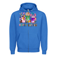 True Royal Happy Easter coffee cups with Bunny Zipper Hoodie - NancyCooperArtShop