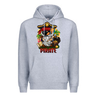 Heather Grey pirate gnome Premium Hoodie - BarkalooDesign
