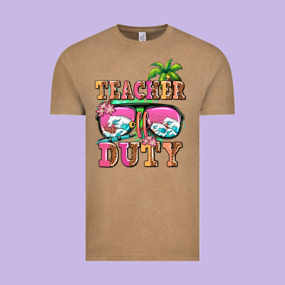 Teacher Off Duty Vintage Tee Designed By Adodesignshop
