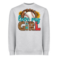 Heather Grey love my girl baseball Heavyweight Sweatshirt - HRA Design Shop